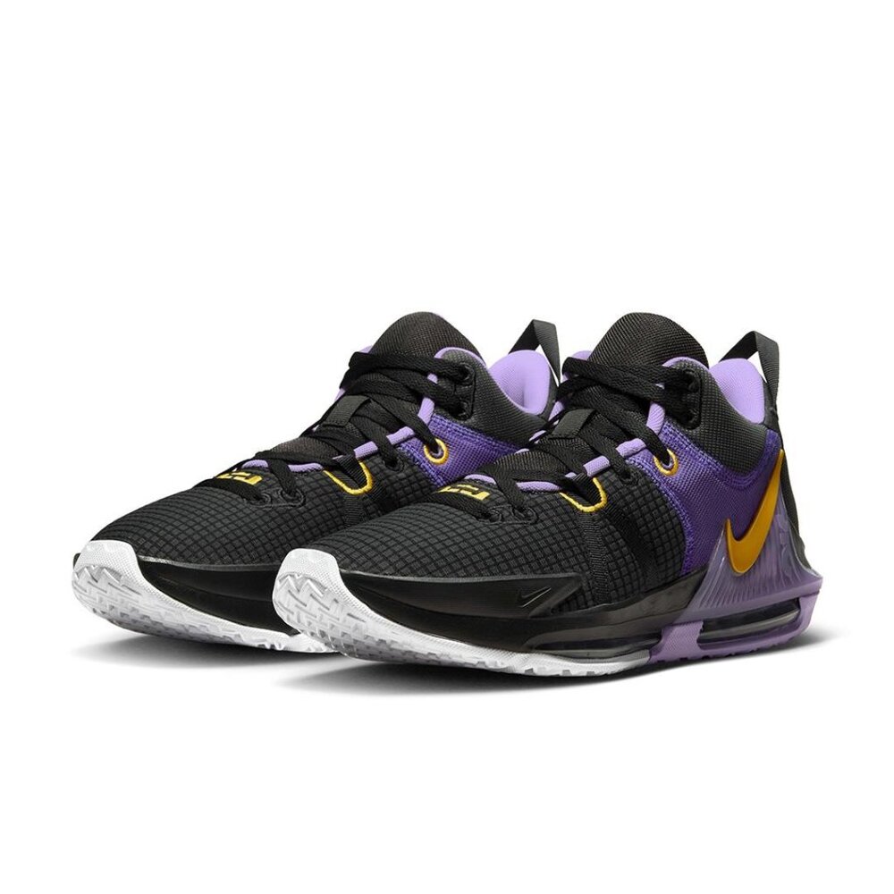 Nike Men's Black Purple Lebron Witness‎ 7 Mesh Athletic Basketball Shoes Sz 10.5